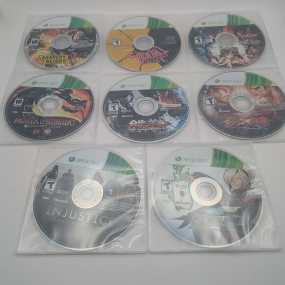 Lot of 8 xbox 360 fighting games bundle: MK, Tekken, Street Fighter, P4A, etc. - Picture 1 of 4